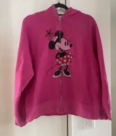 Disney ディズニー ミニーマウス 耳付き スウェット パーカー ピンク