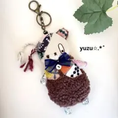 unicoちゃん⚮̈﻿ ハンドメイド ミナペルホネン ポーチ チャーム ぬいぐるみ