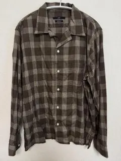 SHIPS 長袖シャツ ブラウン系チェック
