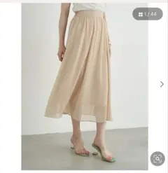 earth music&ecology 楊柳シフォンギャザースカート ベージュのサムネイル