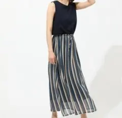 アズールバイマウジー/ストライプコンビブラウジングワンピースSサイズ