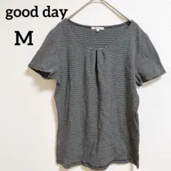 極美品✨good day 【M】 ボーダー半袖Tシャツ カットソー 綿100%のサムネイル