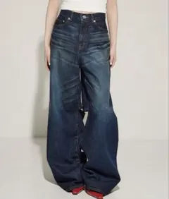 WASHED DENIM CUT OUT WIDE PANTSのサムネイル