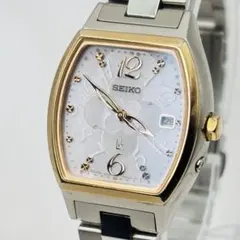 稼働 SEIKO ルキア 電波ソーラー チタン トノー型 レディース 腕時計