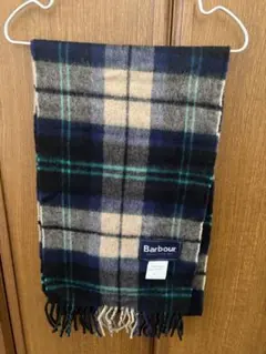 Barbour チェック柄マフラー ウール