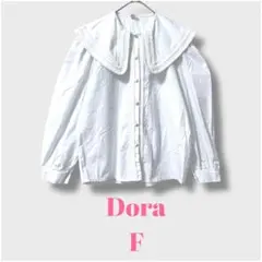 ドーラ　クラシック レトロ 古着 タックフリル セーラーカラー ブラウス　白　F