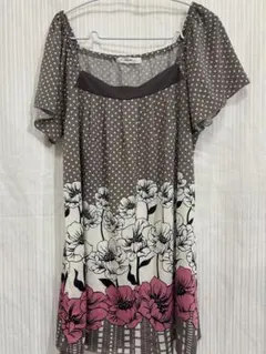 Pastel Miami ドット花柄半袖チュニック　パステルマムのサムネイル