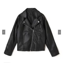【GRL】グレイル ライダースジャケット 襟付き レザー ブラック iz112