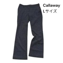 キャロウェイ ロングパンツ 秋冬 ブロックチェック Lグレー
