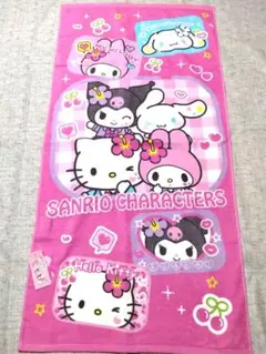 サンリオ　バスタオル　60cm✕120cm 平成レトロ　コギャル　ピンク　新品