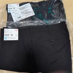 UNIQLO最新 感動パンツライトブラック2足 100x76(裾上げで74cm)のサムネイル