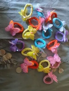 蝶のヘアゴム 17個セット まとめ売り 新品未使用品