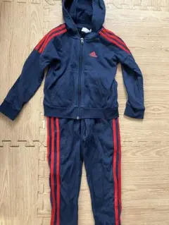 adidas ジャージ ネイビー/レッド 110cm