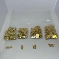 猫型金属パーツ ゴールド 4パック