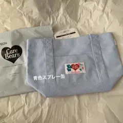 イオン ケアベア コラボ チアパンダ春色コーデュロイバッグ 水色