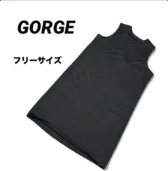 ★美品【GORGE ゴージ】Ｖネック ジャンパースカートロング ブラックＦサイズ