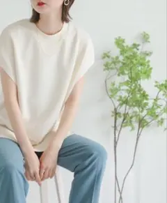 SENSE OF PLACE フレンチスリーブルーズトップ アイボリー Fのサムネイル