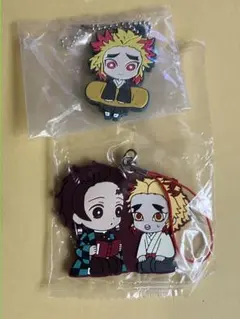 鬼滅の刃　煉獄千寿郎　竈門炭治郎　ラバーストラップ　滅！　キーホルダー