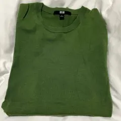 ユニクロ メリノクルーネックセーター Ｌサイズ 新品未使用 グリーン
