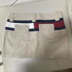 トミー　tommy girl XS ベージュミニスカート　希少　バックフラッグ