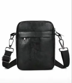 【即購入歓迎】メンズ PUレザー ミニショルダーバッグ ブラック