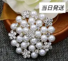 ブローチ コサージュ 入学式 入園式 結婚式 シルバー フラワー　卒園式　卒業式