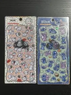 正規品　プチドロップステッカー　101匹わんちゃん　スティッチ　プチドロ　2枚