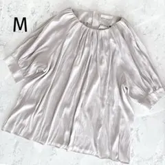 AG by aquagirl とろみギャザーブラウス M オフィスカジュアル