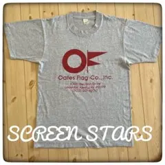 「SCREEN STARS ロゴ入り霜降りグレー TシャツS 80'sUSAのサムネイル