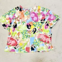 ZARA 花柄 人物柄個性的 カラフル総柄 レディース 半袖Tシャツ カットソー