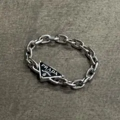 PRADA チェーンブレスレット トライアングルロゴ silver925 Mのサムネイル