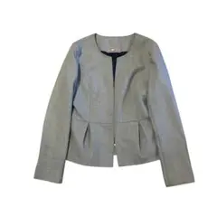 【美品】ORIHICA RHOME オリヒカ ノーカラージャケット グレー