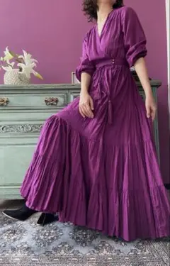 ヴェルニカ　カシュクールワンピース　パープル　美品　Velnica