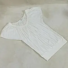 美品✨ 23区 オンワード樫山 半袖ニット ブラウス　32サイズ　アイボリー