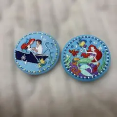 ディズニー刺繍缶バッジ　アリエル　2個セット