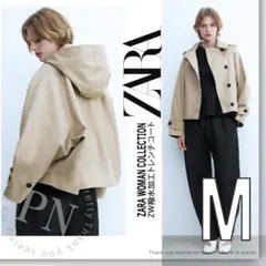 〇新品 ZARA ZWコレクション 撥水加工 ショート トレンチコート M