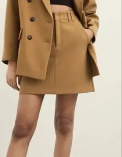 ZARA スカート　ベージュ　タイト　ミニ