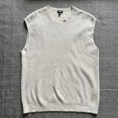 ユニクロ オーバーサイズクルーネックベスト サイズL ベージュ