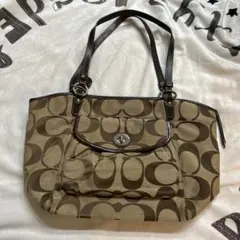 COACH シグネチャー ハンドバッグ ターンロック