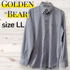 【美品】チェックシャツ ゴールデンベア LLサイズ ボタンダウン 長袖 大きめのサムネイル