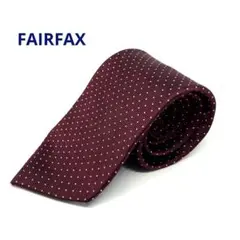 FAIRFAX ネクタイ　ボルドー×白　ピンドット柄　シルク100% 日本製