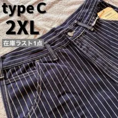 【typeＣ-2XL】 ウォバッシュ　ストライプ　デニム　パンツ　ヒッコリー