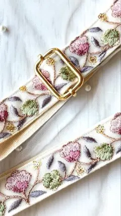 インド刺繍リボンスマホショルダーストラップ