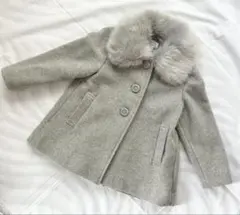 ナチュラルビューティーベーシックファー付きコート 110 100 キッズ