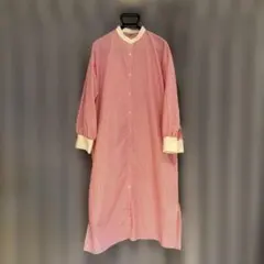 ロングワンピース 長袖 ピンク