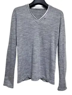 美品　フランシストモークス　アンゴラ混vネックニットカットソー　サイズ2 グレー