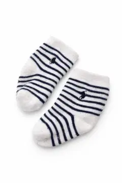 ポロラルフローレン ベビー靴下 新生児 防寒 厚手ソックス ボーダー