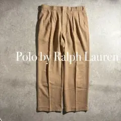 90sPOLO Ralph Lauren2タックヘリンボーンスラックス33×34 - メルカリ