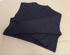 ユニクロ UNIQLO ソフトニットフリースクルーネックT ブラック Lサイズ