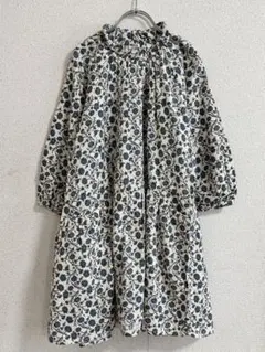 【美品】 BREEZE モックネック総柄ワンピース アイボリー 120